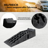 2x Auffahrrampe mit Überfahrstopper 90 x 28 x 22 cm 5 t Traglast Kunststoff Auffahrkeil Wohnmobil