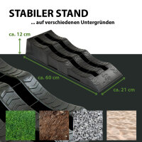 2x Auffahrkeile Wohnmobil 3,5t 60x21x12 cm Kunststoff Ausgleichskeil PKW 3 Stufen Keil mit Tasche