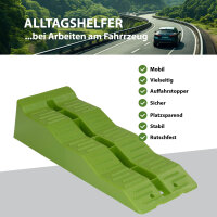 2 x Auffahrkeil mit Überfahrstopper 5 T 60 x 20 x 12 cm Kunststoff Ausgleichskeil 3 Stufen