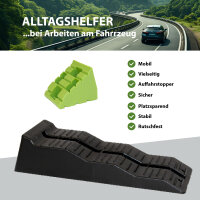 2 x Auffahrkeil mit extra Blocker 5 T 56 x 20 x 13 cm Kunststoff Stufenkeil 3 Stufen Ausgleichskeil