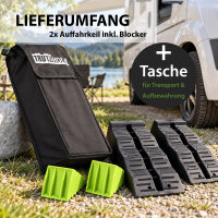 2x Auffahrkeile für Wohnmobil mit Blocker 5t Stufenkeil für Wohnwagen Camper Anhänger inkl. Tasche