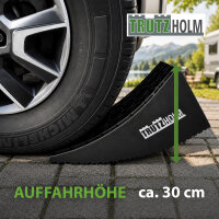 2x Auffahrkeil 2-teilig bis 13,5 t Höhenausgleichsrampe für PKW, SUV, Wohnmobil mit Unterlegmatte