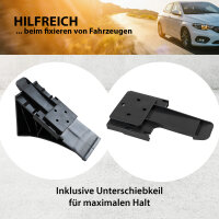 4x Unterlegkeil mit Halter Tragkraft 3t Kunststoff Bremskeil Radkeile für PKW Anhänger Wohnmobil