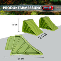 4x Unterlegkeil mit Griff Kunststoff 21x8x10cm 3 t Tragkraft Bremskeil für PKW Anhänger Wohnmobil