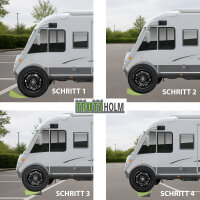 2 x Ausgleichsrampe mit Unterlegmatte 13,5 T 32x15x11 / 19x15x8 cm Kunststoff Wohnmobil