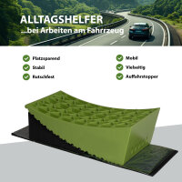 2 x Ausgleichsrampe mit Unterlegmatte 13,5 T 32x15x11 / 19x15x8 cm Kunststoff Wohnmobil