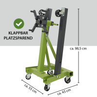 Motorständer Stahl Tragkraft 900 kg 360° Montagekopf 6 Räder Motorhalter Montageständer mobil grün