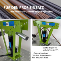 Rohrbiegemaschine hydraulisch 12t Presskraft 6 Matritzen 90° Biegewinkel Rohrbieger Rohrbiegegerät
