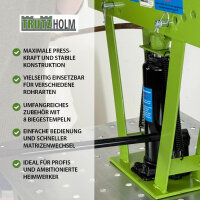 Rohrbiegemaschine hydraulisch 16t Presskraft 8 Matritzen 90° Biegewinkel Rohrbieger Rohrbiegegerät