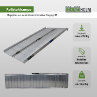 TRUTZHOLM Rollstuhlrampe klappbar 152 cm Traglast 272 kg Alu geriffelt Auffahrrampe Kofferrampe