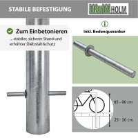 2x Fahrradanlehnbügel 115 x 56 cm Stahl feuerverzinkt Ø 60 mm zum Einbetonieren Fahrradständer Typ D