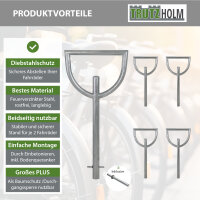 5x Fahrradanlehnbügel 115 x 56 cm Stahl feuerverzinkt Ø 60 mm zum Einbetonieren Fahrradständer Typ D