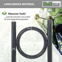 2x Fahrradanlehnbügel 115 x 52 cm Stahl feuerverzinkt pulverbeschichtet Ø 60 mm einbetonieren Anthrazit Typ O