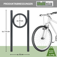 2x Fahrradanlehnbügel 115 x 52 cm Stahl feuerverzinkt pulverbeschichtet Ø 60 mm einbetonieren Anthrazit Typ O