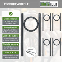 5x Fahrradanlehnbügel 115 x 52 cm Stahl feuerverzinkt pulverbeschichtet Ø 60 mm einbetonieren Anthrazit Typ O
