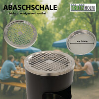 Abfalleimer mit Aschenbecher 30 L Schwarz Metall pulverbeschichtet Mülleimer Aschenbecher 2 in 1