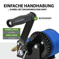 Gurtwinde 360 kg Gurtlänge 8 m Gurtbreite 5 cm mit Lasthaken Sperrhebel Handkurbel ergonomisch