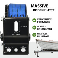 Gurtwinde 360 kg Gurtlänge 8 m Gurtbreite 5 cm mit Lasthaken Sperrhebel Handkurbel ergonomisch
