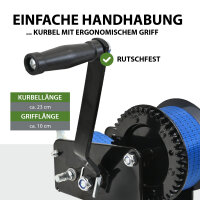 Gurtwinde 1133 kg Gurtlänge 10 m Gurtbreite 5 cm mit Lasthaken Sperrhebel Handkurbel ergonomisch