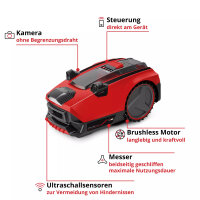 Einhell Mähroboter FREELEXO Cam 350 18V 2,5 Ah Power X-Change Akku Ladegerät Installations-Kit 350m²   3413992