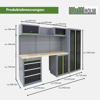AMAZON Werkstattwand 13-tlg. Modulares Werkstattschranksystem aus Stahl mit Lochwand Werkstatteinrichtung
