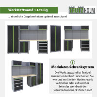 AMAZON Werkstattwand 13-tlg. Modulares Werkstattschranksystem aus Stahl mit Lochwand Werkstatteinrichtung