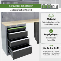 AMAZON Werkstattwand 13-tlg. Modulares Werkstattschranksystem aus Stahl mit Lochwand Werkstatteinrichtung