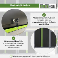 AMAZON Werkstattwand 13-tlg. Modulares Werkstattschranksystem aus Stahl mit Lochwand Werkstatteinrichtung