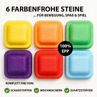 Balancesteine für Kinder 6-tlg. Trittsteine stapelbar & farbenfroh für Motorik Gleichgewicht & Spiel