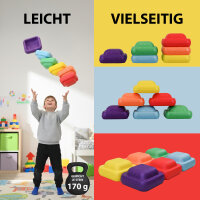 Balancesteine für Kinder 6-tlg. Trittsteine stapelbar & farbenfroh für Motorik Gleichgewicht & Spiel