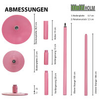 Pole Dance Tanzstange Pink Profi 231 - 274 cm Ø 45 mm Tabledance Static & Spinning ohne Bohren