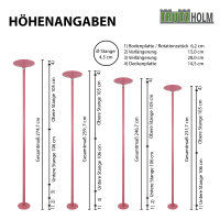 Pole Dance Tanzstange Pink Profi 231 - 274 cm Ø 45 mm Tabledance Static & Spinning ohne Bohren