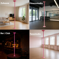 Pole Dance Tanzstange Pink Profi 231 - 274 cm Ø 45 mm Tabledance Static & Spinning ohne Bohren