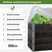 Hochbeet mit Abdeckung 5-teilig Palettenrahmen 120x80x80cm aus Holz stapelbar Garten Balkon