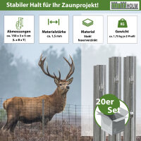 Z-Profil Zaunpfosten 150 cm feuerverzinkt 20x Zaunpfähle 1.5 mm Stärke gestanzte Haken Forstprofil