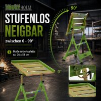 2x Schweißtisch 4-fach höhenverstellbar Stahl Neigung bis 90° mobiler Schweißwagen klappbar