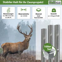 Z-Profil Zaunpfosten 150 cm feuerverzinkt 100x Zaunpfähle 1,5 mm Stärke gestanzte Haken Forstprofil