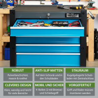 Werkstattwagen "Trutzi" abschließbar  6 Schubladen 78 x 64 cm Kantenschutzleisten Rollcontainer blau