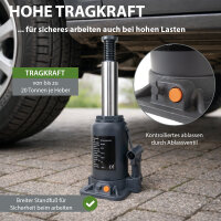 Hydraulischer Stempelwagenheber 20t Last 224 mm - 449 mm Hubhöhe