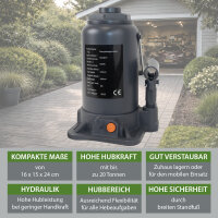 Hydraulischer Stempelwagenheber 20t Last 224 mm - 449 mm Hubhöhe