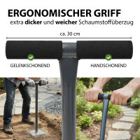 Bodenstampfer 11,5 Kg 84 cm  20x20 cm Grundplatte T-Schaumstoffgriff für Pflaster-& Gartenarbeiten