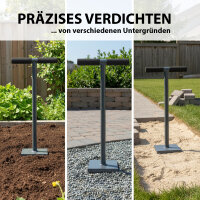 Bodenstampfer 11,5 Kg 84 cm  20x20 cm Grundplatte T-Schaumstoffgriff für Pflaster-& Gartenarbeiten
