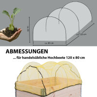 Vogelschutznetz für Hochbeete 120x80 cm 3 Hochbeetbögen Gewächshausreifen mit Schutznetz Abdeckung