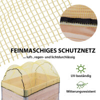 Vogelschutznetz für Hochbeete 120x80 cm 3 Hochbeetbögen Gewächshausreifen mit Schutznetz Abdeckung