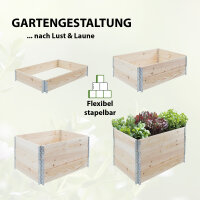 Hochbeet aus Holz 120x80x80 cm Palettenrahmen 4-teilig stapelbar Pflanzbeet Garten Balkon natur