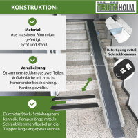 TRUTZHOLM Auffahrschiene 150-270 cm verstellbar Traglast 50 kg Treppenrampe für Fahrrad E-Bike Moped