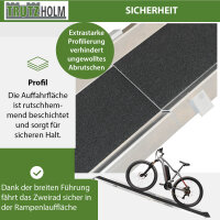TRUTZHOLM Auffahrschiene 150-270 cm verstellbar Traglast 50 kg Treppenrampe für Fahrrad E-Bike Moped