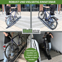 TRUTZHOLM Auffahrschiene 150-270 cm verstellbar Traglast 50 kg Treppenrampe für Fahrrad E-Bike Moped