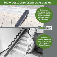 TRUTZHOLM Auffahrschiene 150-270 cm verstellbar Traglast 50 kg Treppenrampe für Fahrrad E-Bike Moped