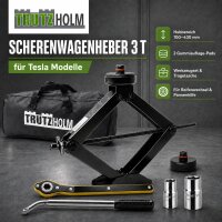 Scherenwagenheber für Tesla 3T 100-430 mm schwarz mit Gummipads und Werkzeugset